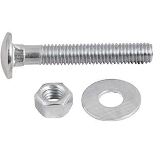 Parafuso francês zincado, 3/8" x 2.1/2", com porca e arruela, cartela com 2 conjuntos, VONDER