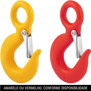 Gancho de aço com olhal, 1,0 tonelada, 5/16", com trava, VONDER