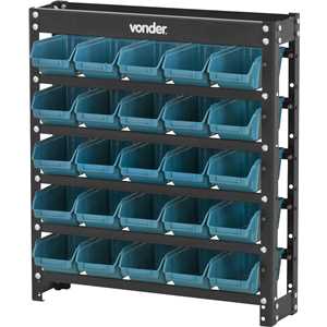 Estante metálica, com gaveteiros modelo prático azul, 25/3 VONDER