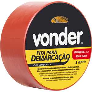 Fita adesiva para demarcação, 48 mm x 30 m vermelha VONDER
