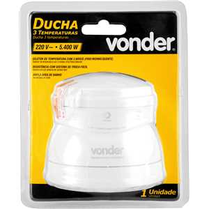 Ducha 3 temperaturas, 5.400 W, 220 V~, branca, VONDER
