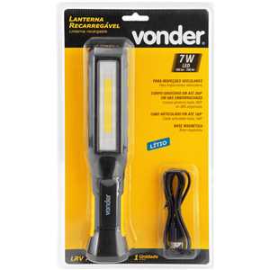 Lanterna recarregável LED SMD e LED COB, LRV 700 VONDER