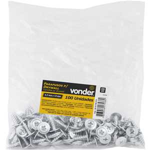 Parafuso para drywall, ponta agulha, cabeça flangeada, 4,2 mm x 13 mm, VONDER