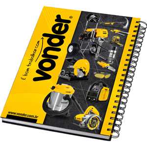 Caderno espiral com capa dura, VONDER
