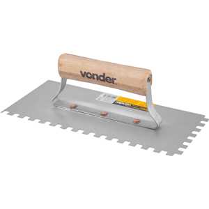 Desempenadeira de aço, dentada, fechada, 255 mm x 120 mm, VONDER