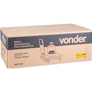 Mesa hidráulica pantográfica, 0,15 tonelada (0,15 tf), duplo estágio MPP 152, VONDER
