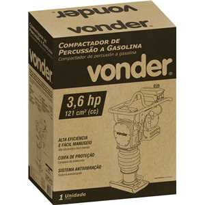 Compactador de percussão a gasolina, com motor de 3,6 hp, 4 tempos, VONDER