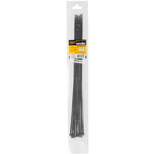 Abraçadeira de nylon, preta, 400 mm x 4,8 mm, com 10 peças, VONDER