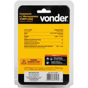 Corrente para motosserra com sabre de 16'', V38P13SQ, VONDER