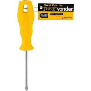 Chave phillips 3/16" x 3", aço cromo vanádio, VONDER