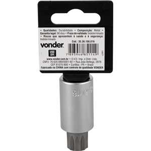 Soquete multidentado, curto, com encaixe de 1/2", M16, VONDER
