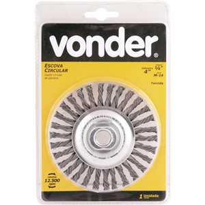 Escova circular 4.1/2" x 1/4", M14, torcida, VONDER