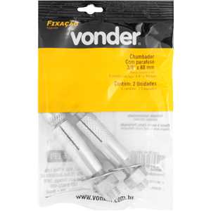 Chumbador CBV com prisioneiro, 3/8" x 80 mm, VONDER