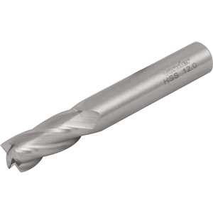 Fresa de topo em aço rápido 12,0 mm, com 4 cortes, DIN 844A, VONDER