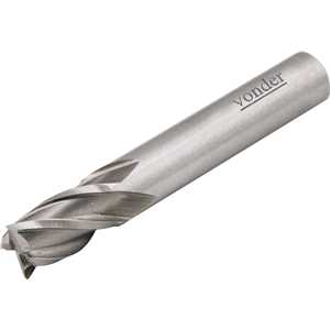 Fresa de topo, em aço rápido, 3/8", com 4 cortes, ANSI B94.11, VONDER