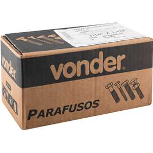 Parafuso sextavado zincado 7/16" x 1.1/2", UNC, rosca total, VONDER