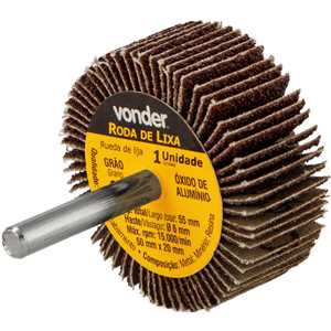 Roda de lixa 50 mm x 20 mm com haste, grão 60 VONDER