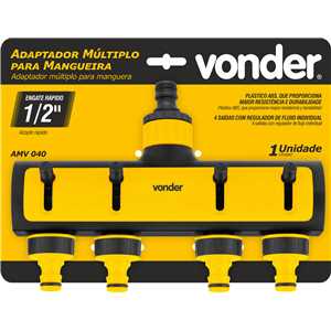Adaptador múltiplo para mangueira com 4 saídas e regulador de fluxo individual AMV 040, VONDER