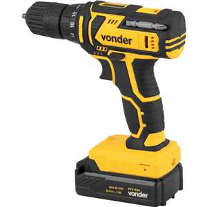Parafusadeira/furadeira a bateria, 20 V, fonte de carregamento bivolt automática, PFV 020 VONDER