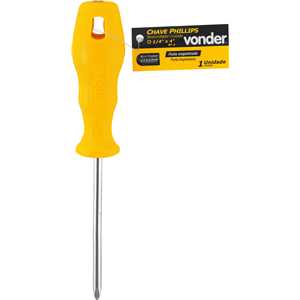 Chave phillips 1/4" x 4", aço cromo vanádio, VONDER