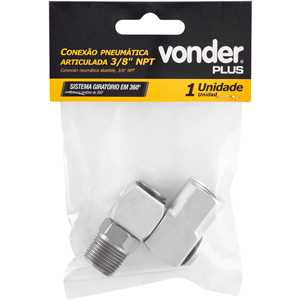 Conexão pneumática articulada, 3/8" NPT, VONDER PLUS