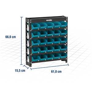 Estante metálica, com gaveteiros modelo prático azul, 25/3 VONDER