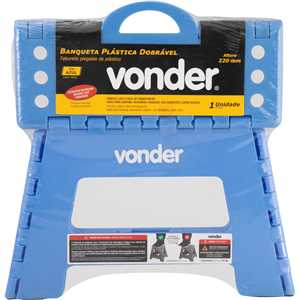 Banqueta plástica dobrável, azul, altura 220 mm, VONDER