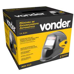 Máscara para solda, com escurecimento automático, tonalidade 9 a 13, MSV 913, VONDER