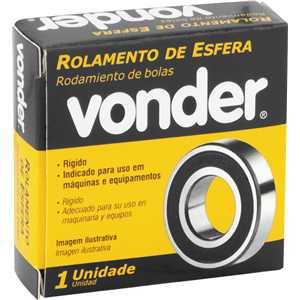 Rolamento rígido de esfera, 6004-2RS, VONDER
