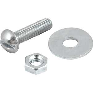 Parafuso máquina cabeça redonda, 3/16" x 3/4" BSW, com porca e arruela lisa, VONDER