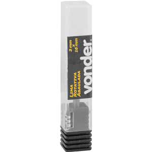 Lima rotativa abaulada, 3,0 mm x 16,0 mm, com haste 3,0 mm, VONDER