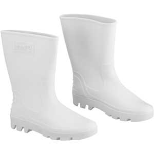 Bota de PVC branca, cano médio, sem forro, 43, NOVE54