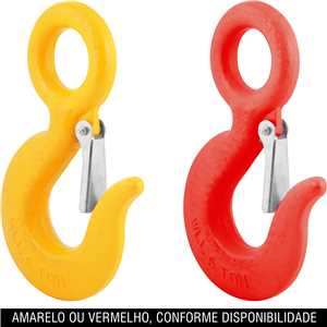 Gancho de aço com olhal, 5,0 toneladas, 3/4", com trava, VONDER