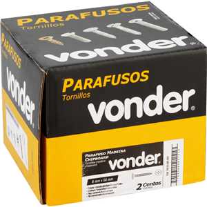 Parafuso madeira chipboard, cabeça flangeada, fenda cruzada/phillips, 6,0 mm x 50 mm, VONDER