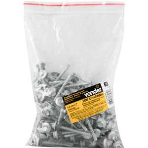 Parafuso autobrocante sextavado com acabamento tipo Dacromet, cabeça flangeada, 5,5 mm x 2", VONDER