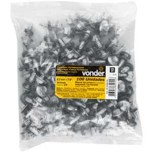 Parafuso autobrocante sextavado com acabamento tipo Dacromet, cabeça flangeada, 6,3 mm x 7/8", VONDER