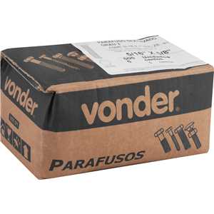Parafuso sextavado zincado 5/16" x 5/8", UNC, rosca total, VONDER