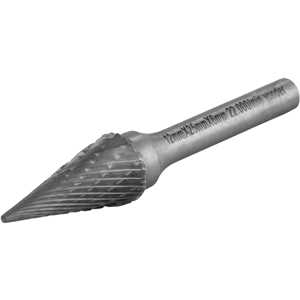 Lima rotativa cônica ponteaguda, 12,0 mm x 25,0 mm, com haste 6,0 mm, VONDER