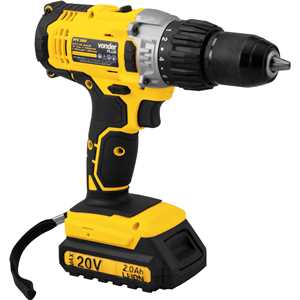 Parafusadeira/furadeira de impacto a bateria, 20 V, fonte de carregamento bivolt automática, PFV 200I VONDER PLUS