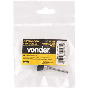 Escova tipo copo com haste para microrretífica, 12 mm, em nylon, VONDER