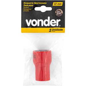 Soquete sextavado isolado, encaixe de 1/2", 22,0 mm, IEC60900, VONDER
