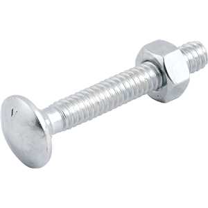 Parafuso francês zincado, 1/4" x 1.3/4", com porca, VONDER