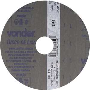 Disco de lixa costado em fibra, 4.1/2", grão 50  VDF 47, VONDER