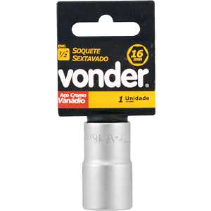 Soquete sextavado com encaixe de 1/2", 16 mm, VONDER