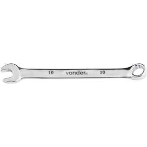 Chave combinada 10 mm, aço cromo vanádio, reta cromada, VONDER