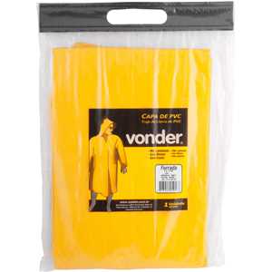 Capa de PVC, com forro, amarela, tamanho G, VONDER