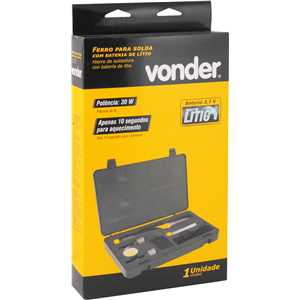 Ferro para solda com bateria de lítio, cabo USB, FSV 030 VONDER