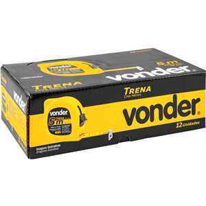 Trena curta de aço 5 m x 19 mm, caixa com 12, VONDER
