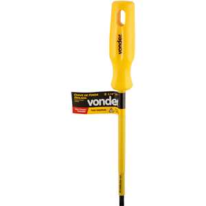 Chave de fenda com haste isolada, aço cromo vanádio, 1/4" x 6" VONDER