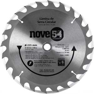 Lâmina de serra circular com dentes de metal duro/vídea, 235 mm x 25 mm, 24 dentes, NOVE54